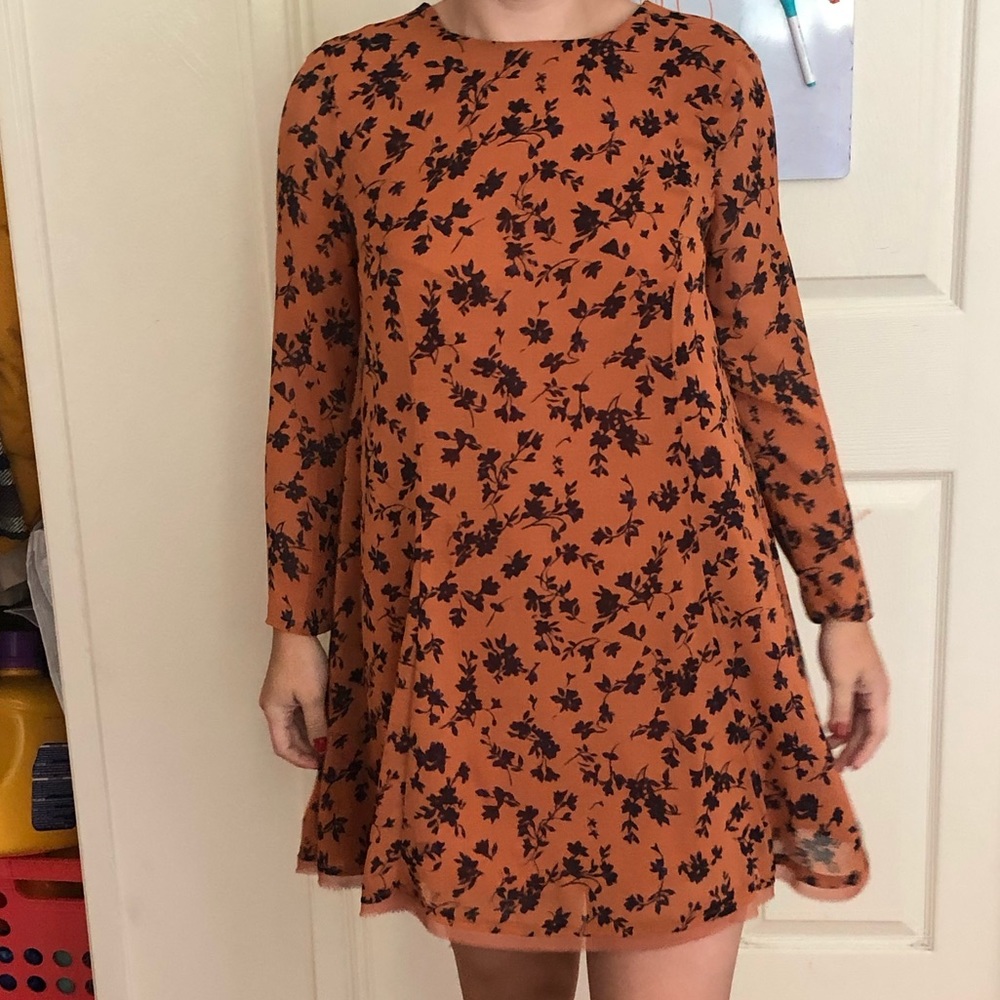 orange dress with floral